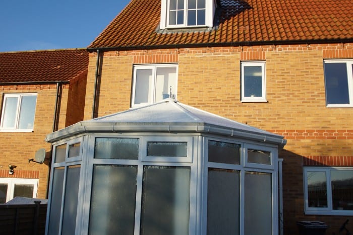 frosty conservatory roof